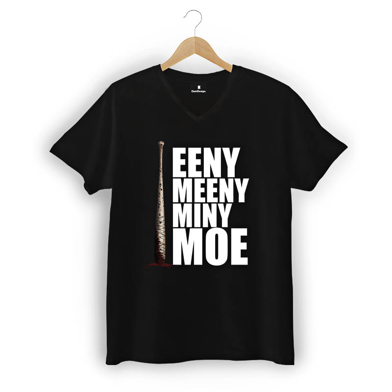 T-Shirt Männer V-Neck Schwarz