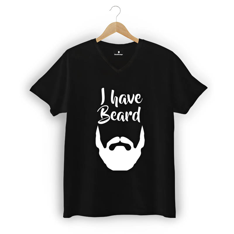 T-Shirt Männer V-Neck Schwarz