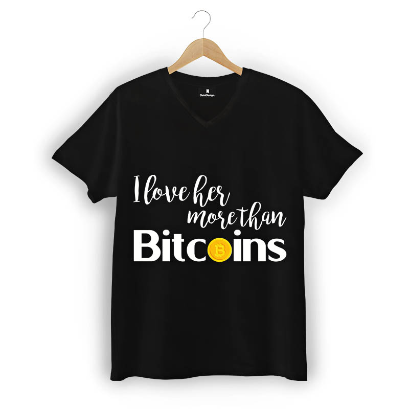 T-Shirt Männer V-Neck Schwarz