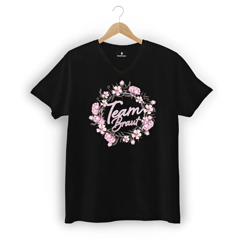 T-Shirt Männer V-Neck Schwarz