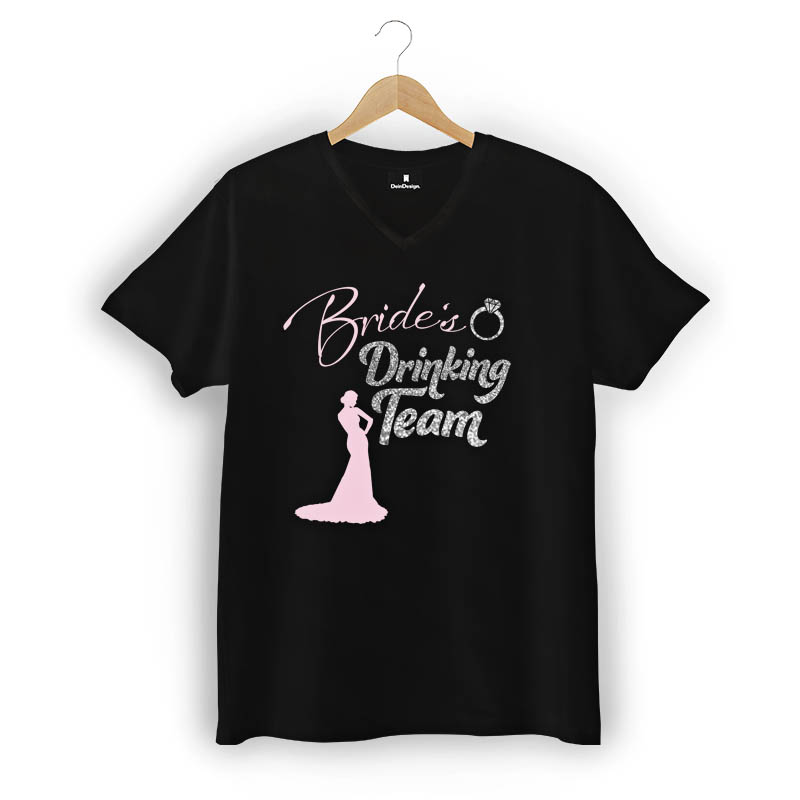 T-Shirt Männer V-Neck Schwarz