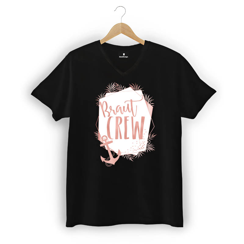 T-Shirt Männer V-Neck Schwarz