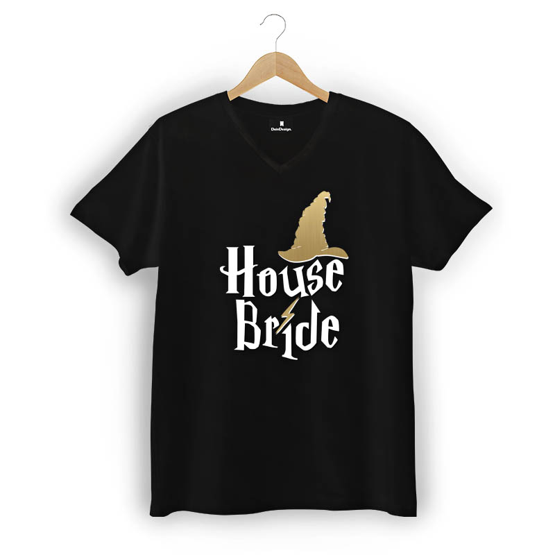 T-Shirt Männer V-Neck Schwarz