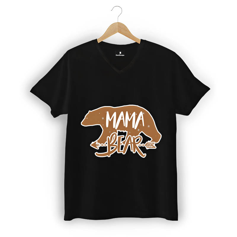 T-Shirt Männer V-Neck Schwarz