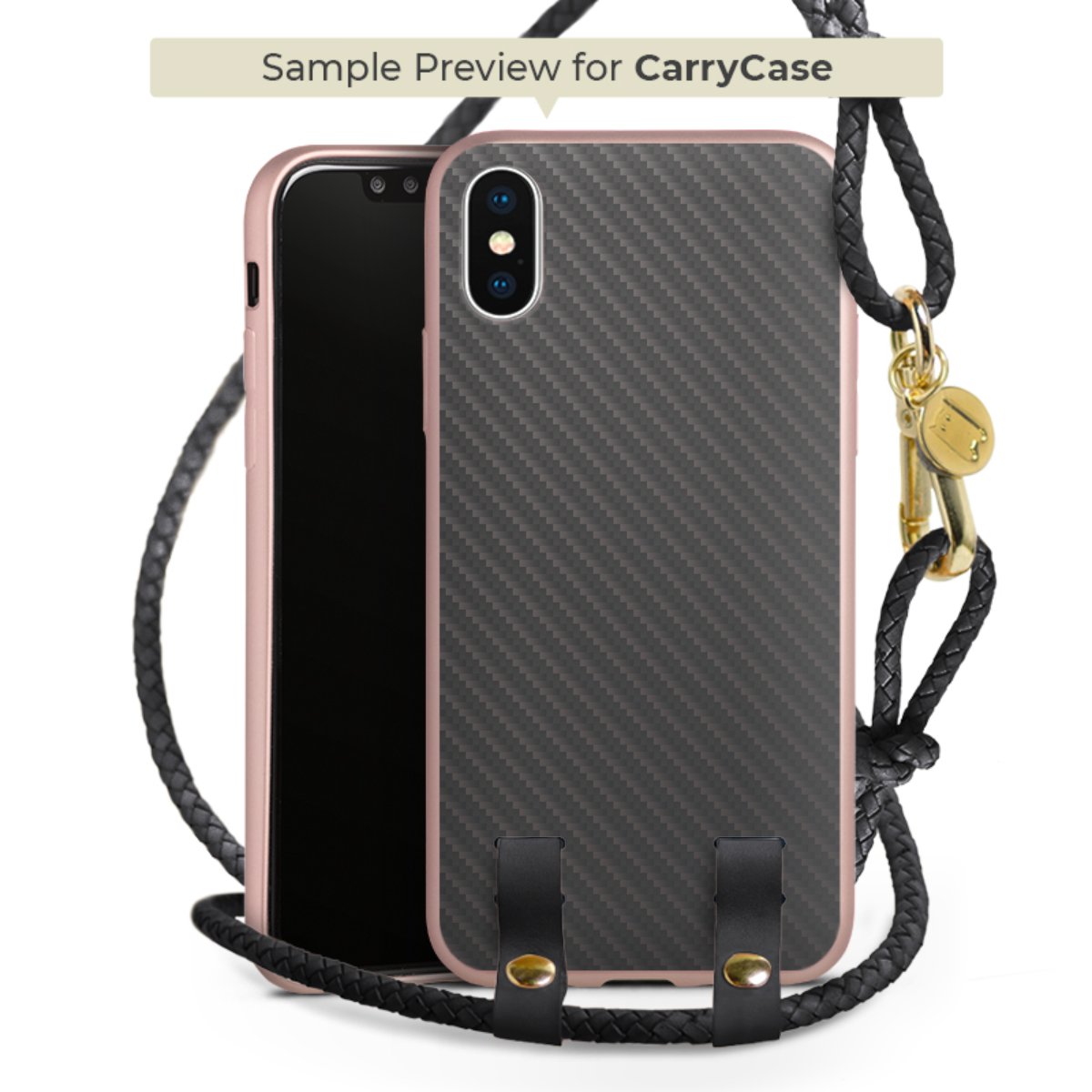 Carry Case Rosé Gold schwarz/gold