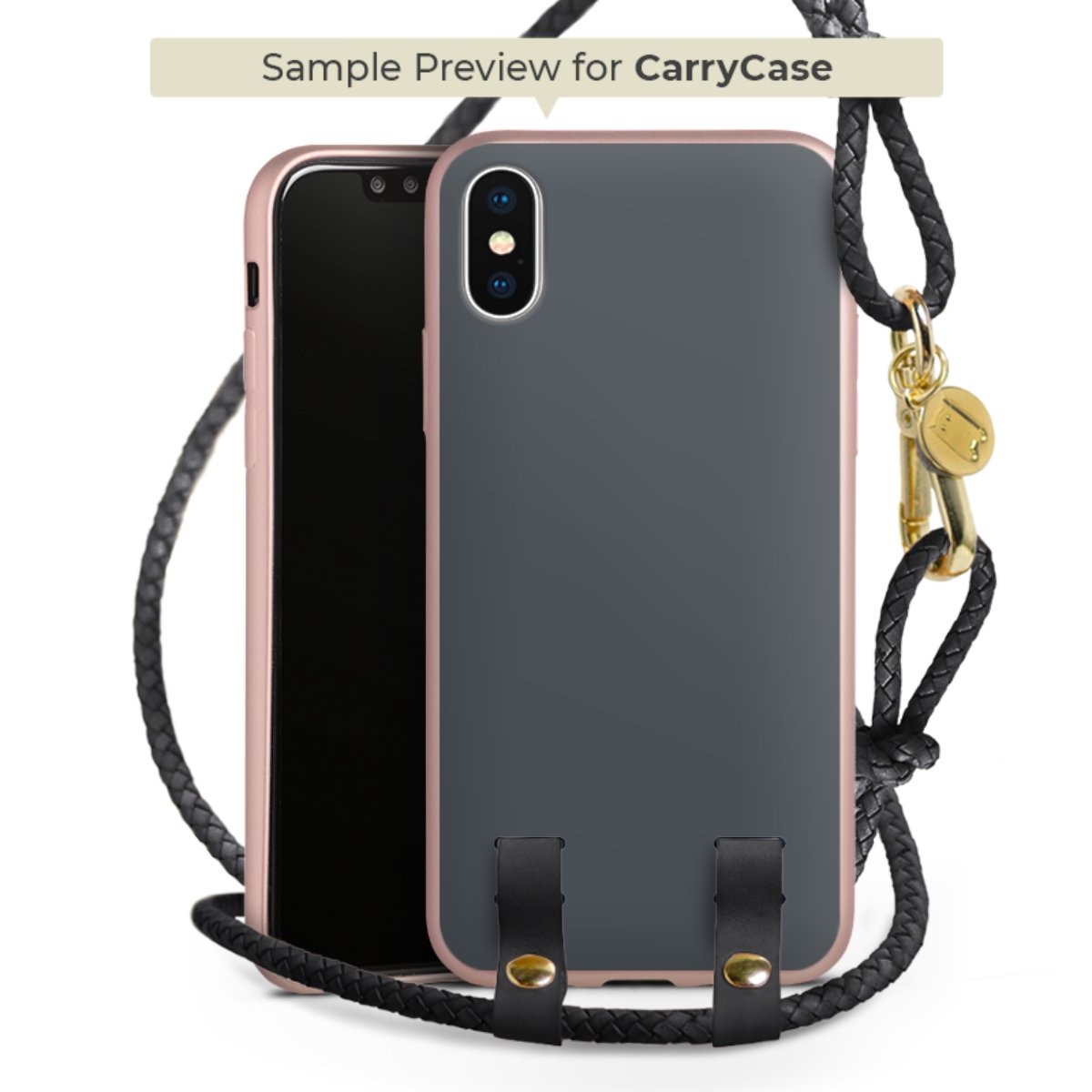 Carry Case Rosé Gold schwarz/gold