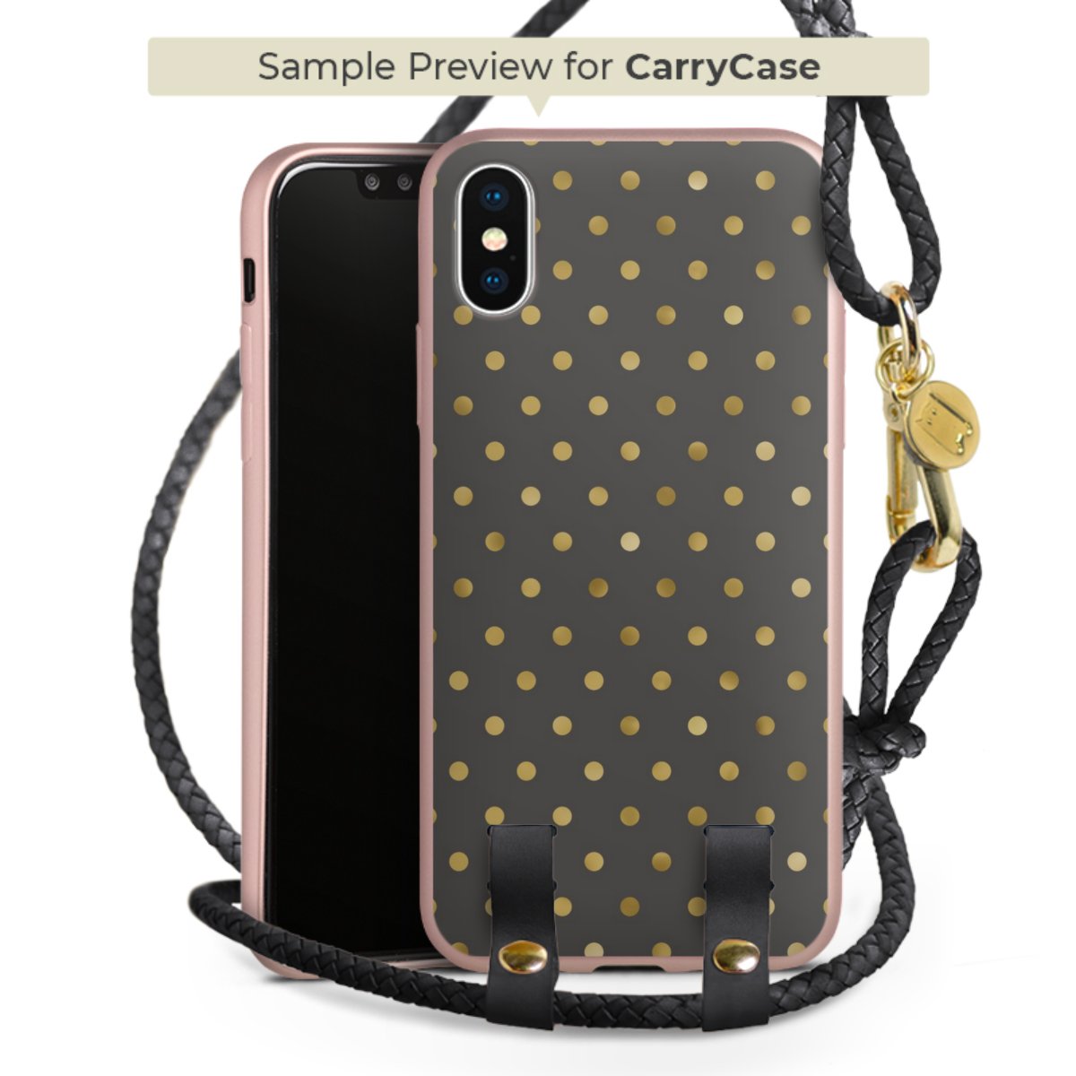 Carry Case Rosé Gold schwarz/gold