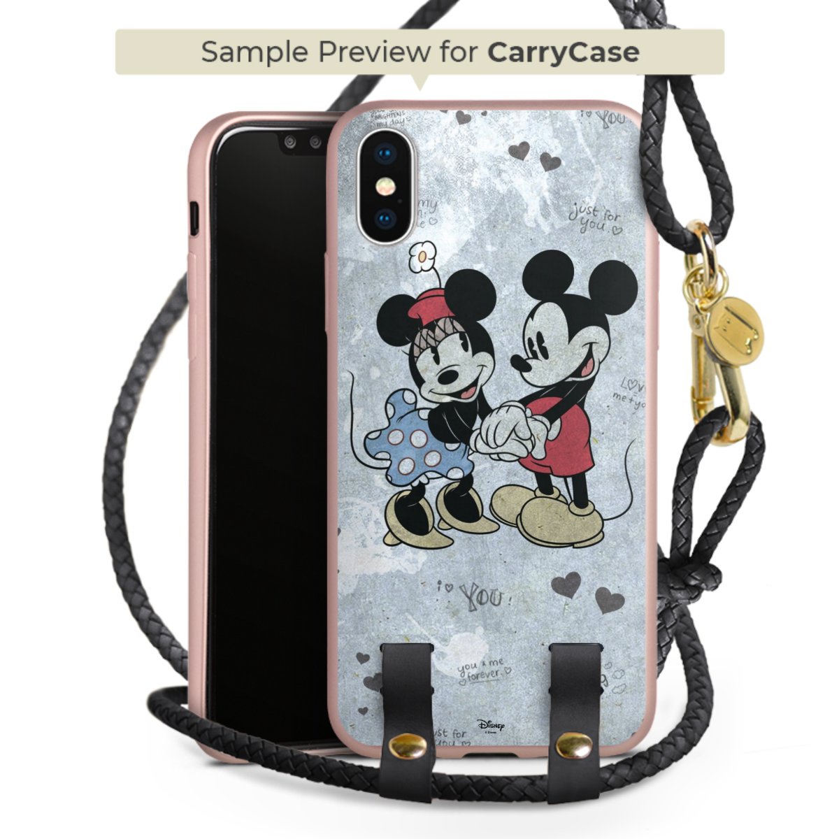 Carry Case Rosé Gold schwarz/gold