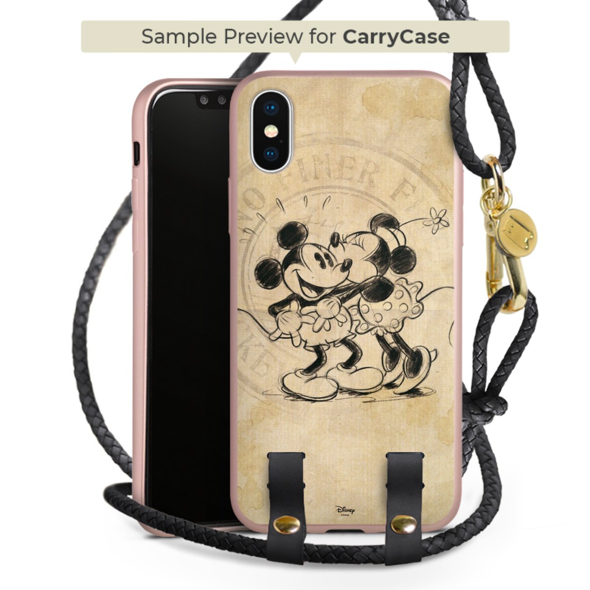 Carry Case Rosé Gold schwarz/gold