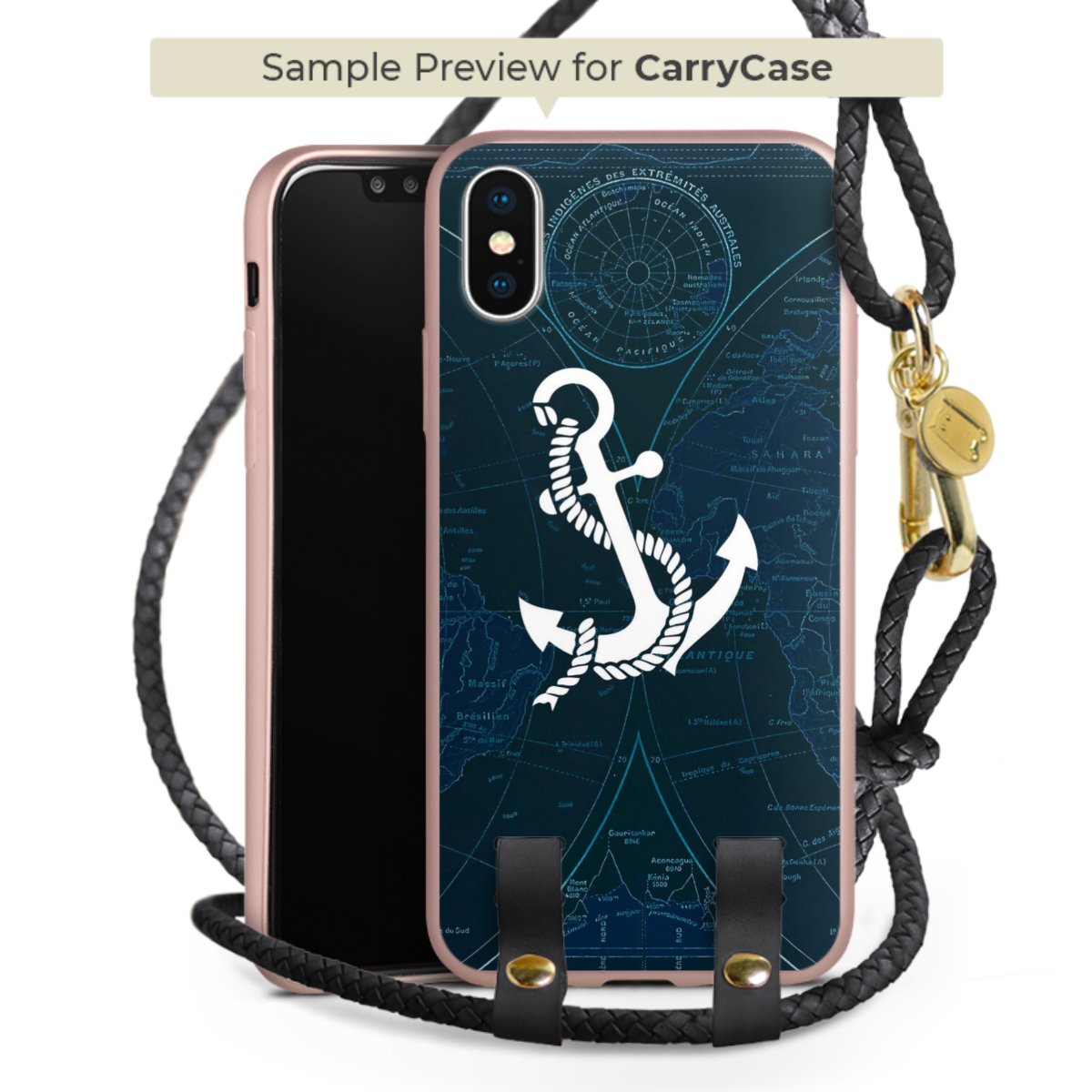 Carry Case Rosé Gold schwarz/gold