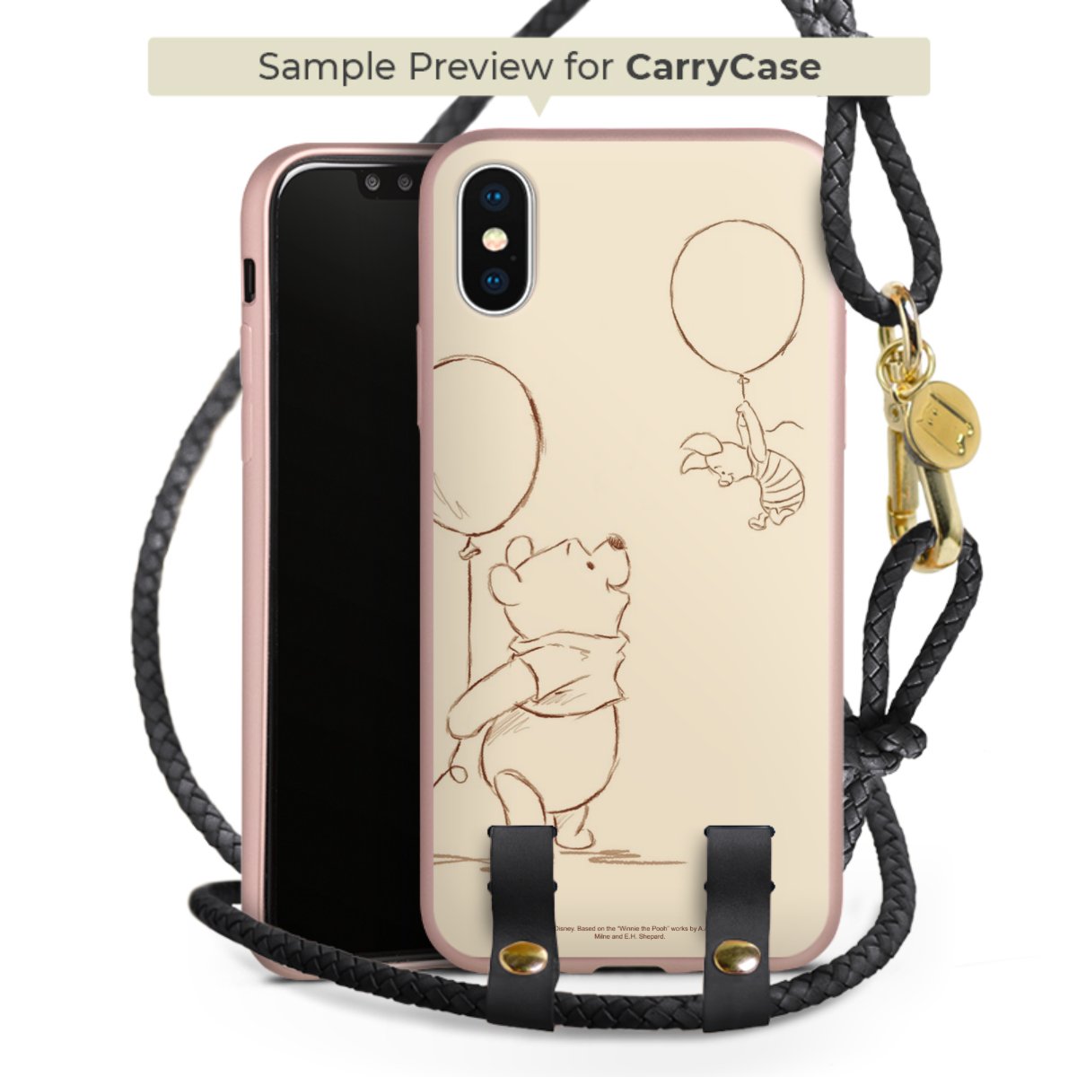 Carry Case Rosé Gold schwarz/gold