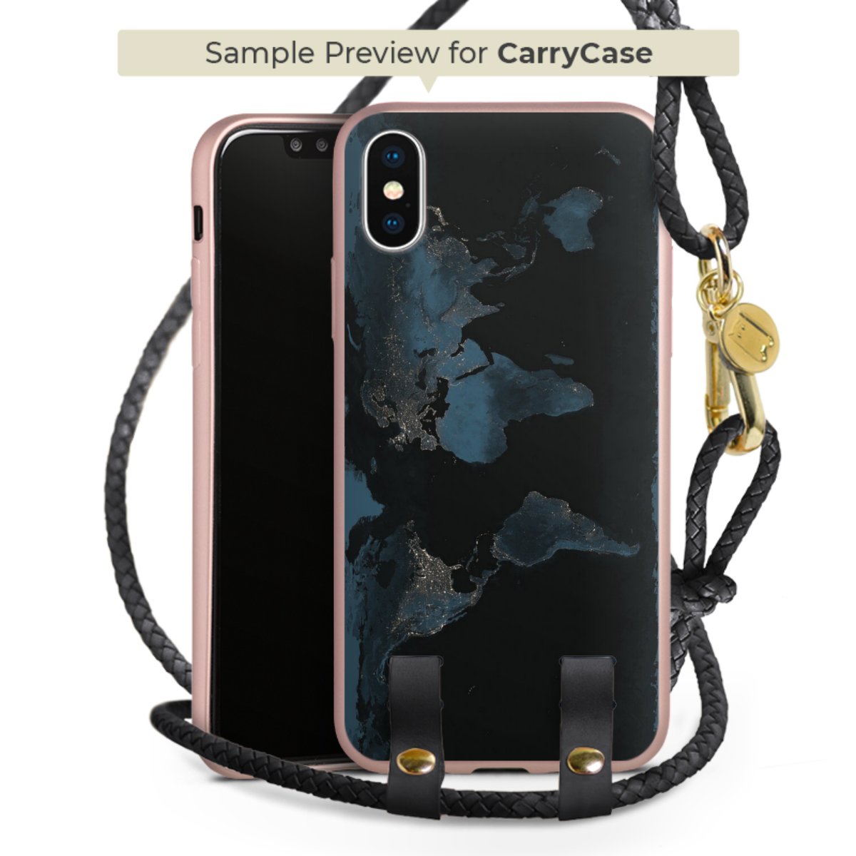 Carry Case Rosé Gold schwarz/gold