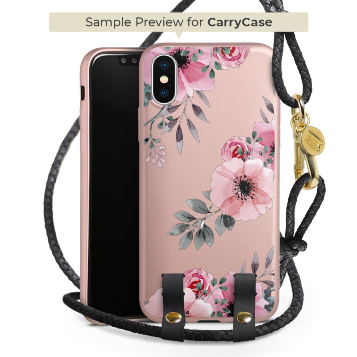 Carry Case Rosé Gold schwarz/gold