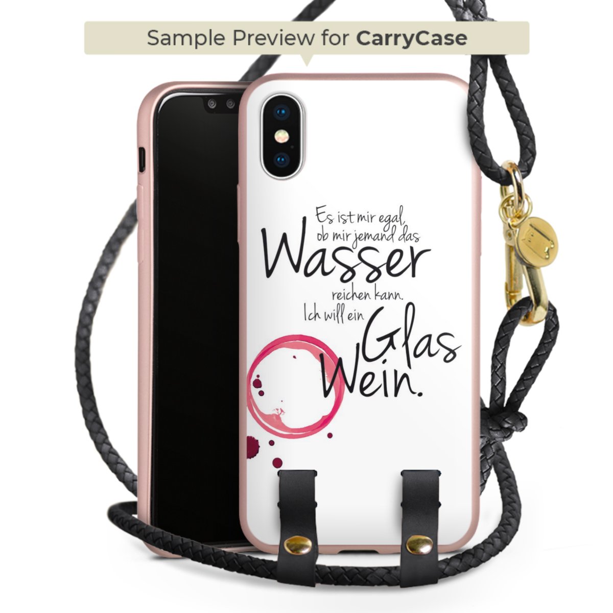 Carry Case Rosé Gold schwarz/gold