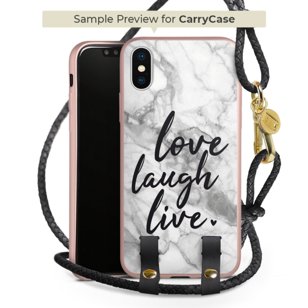 Carry Case Rosé Gold schwarz/gold