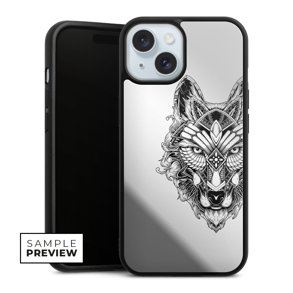 Wolf Mandala ohne Hintergrund
