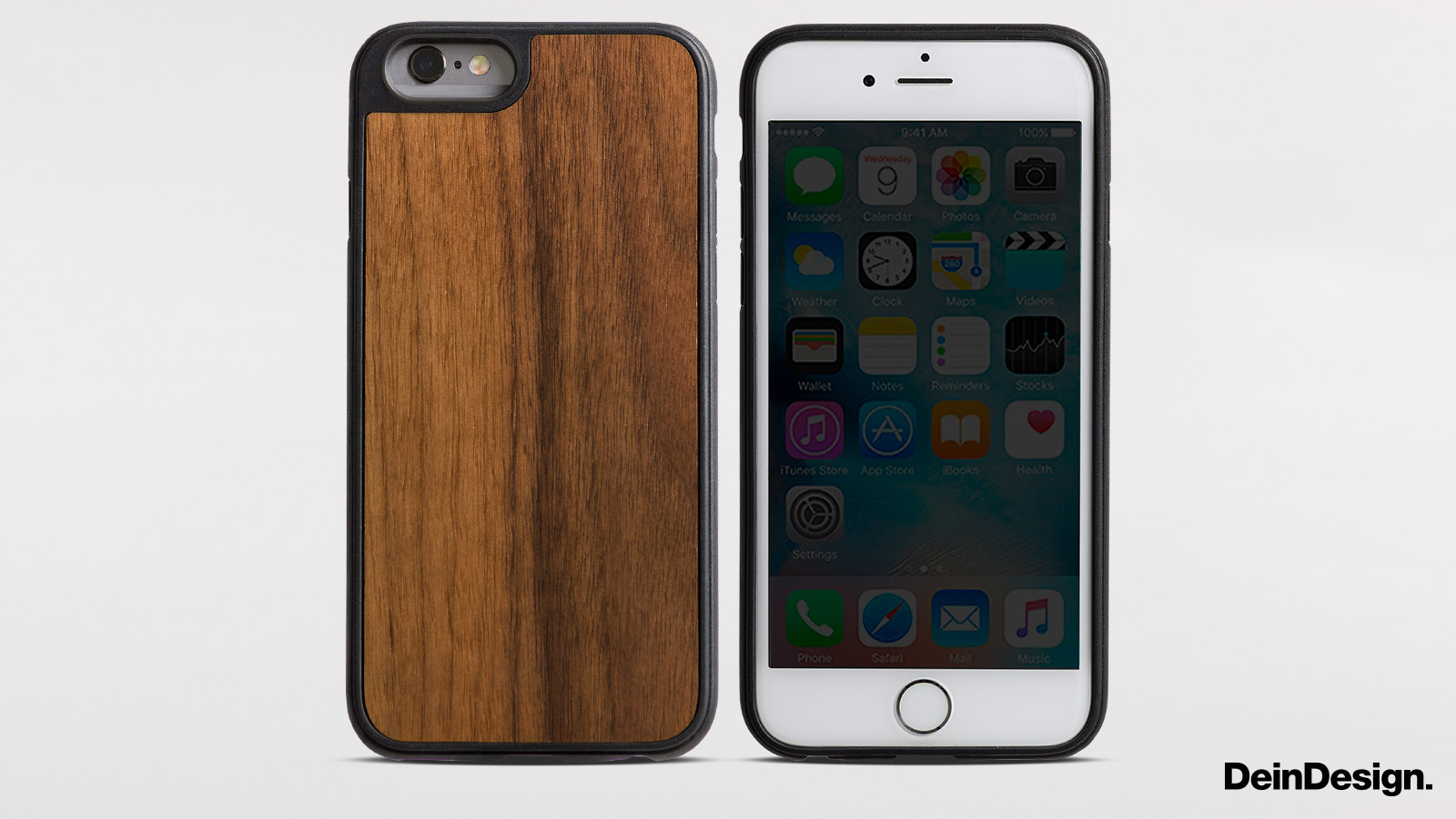 Holz Silikon Case pure Walnuss
