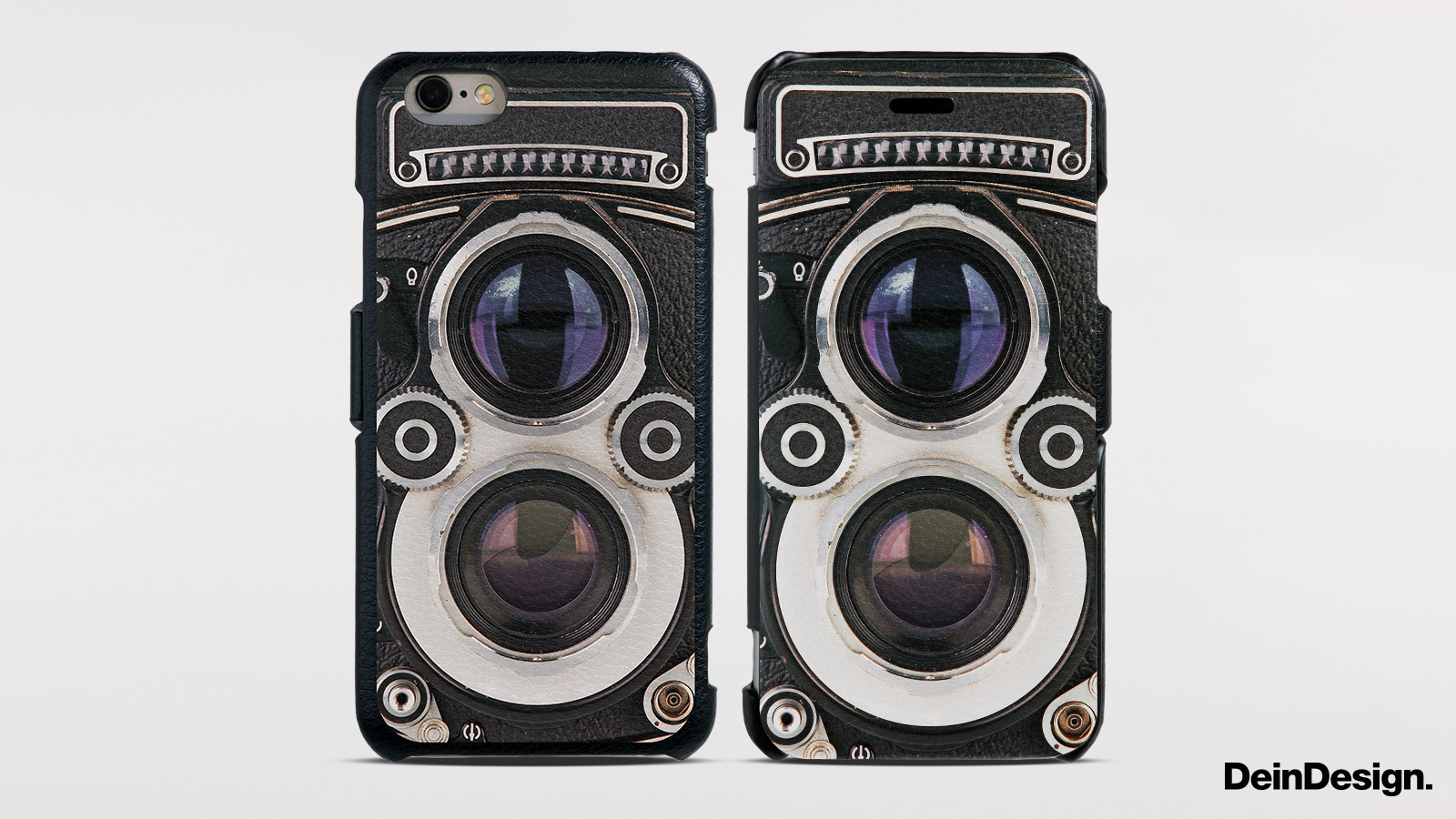 Leder FlipCase schwarz