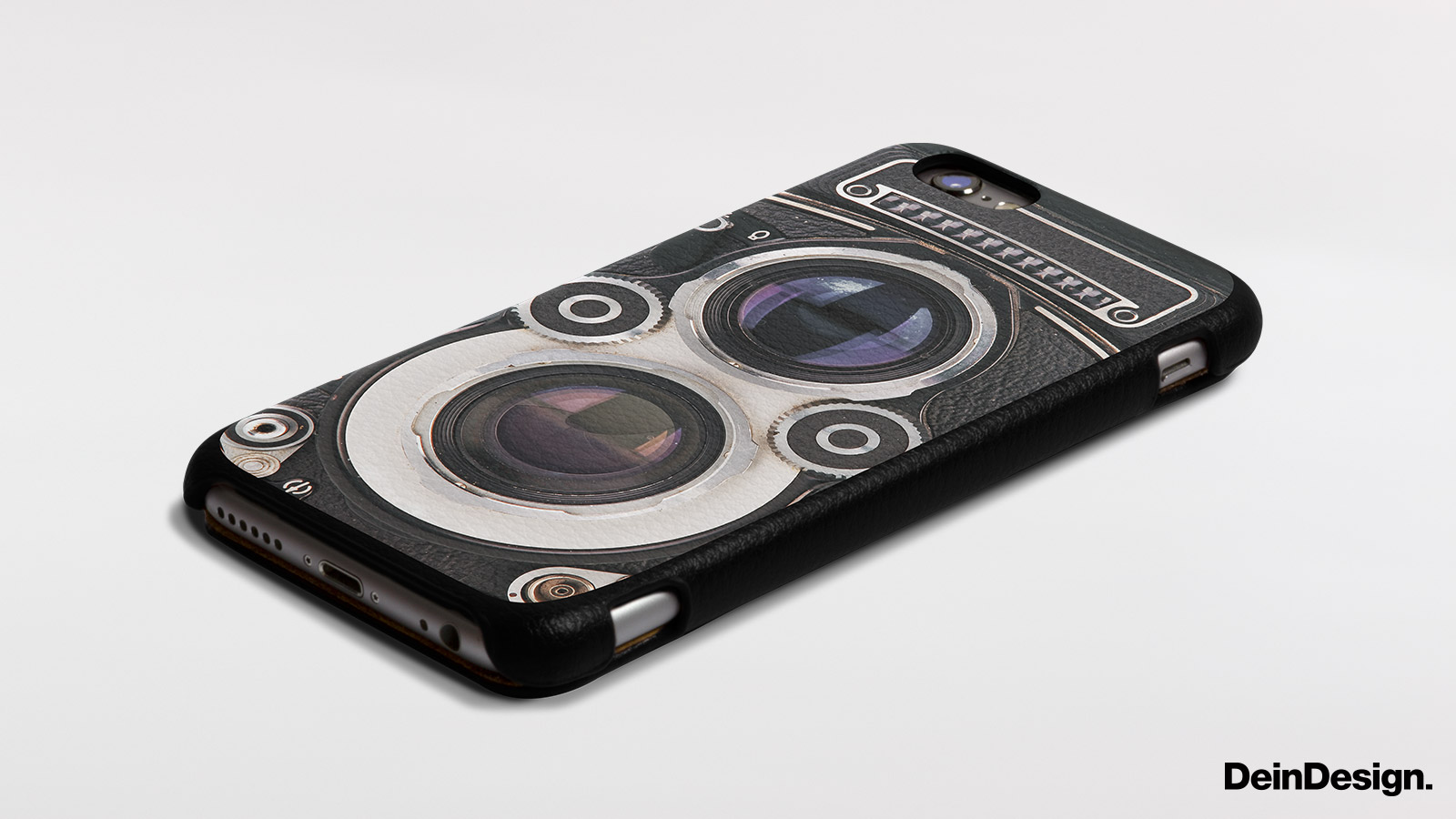 Leder FlipCase schwarz