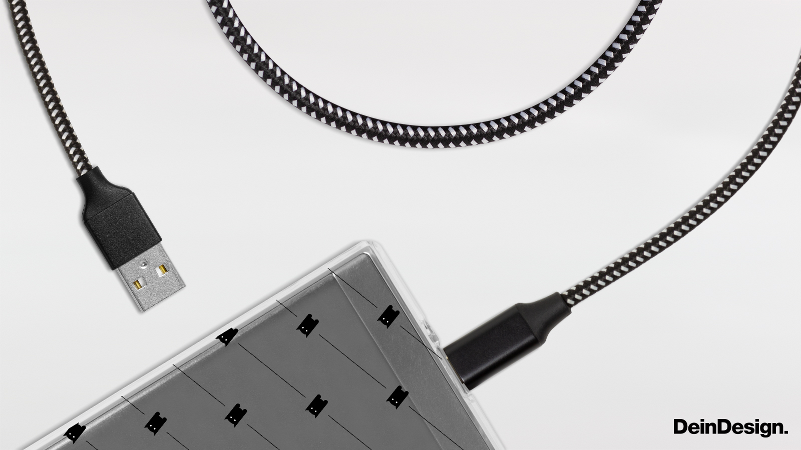 Ladekabel USB Typ-C schwarz-weiß