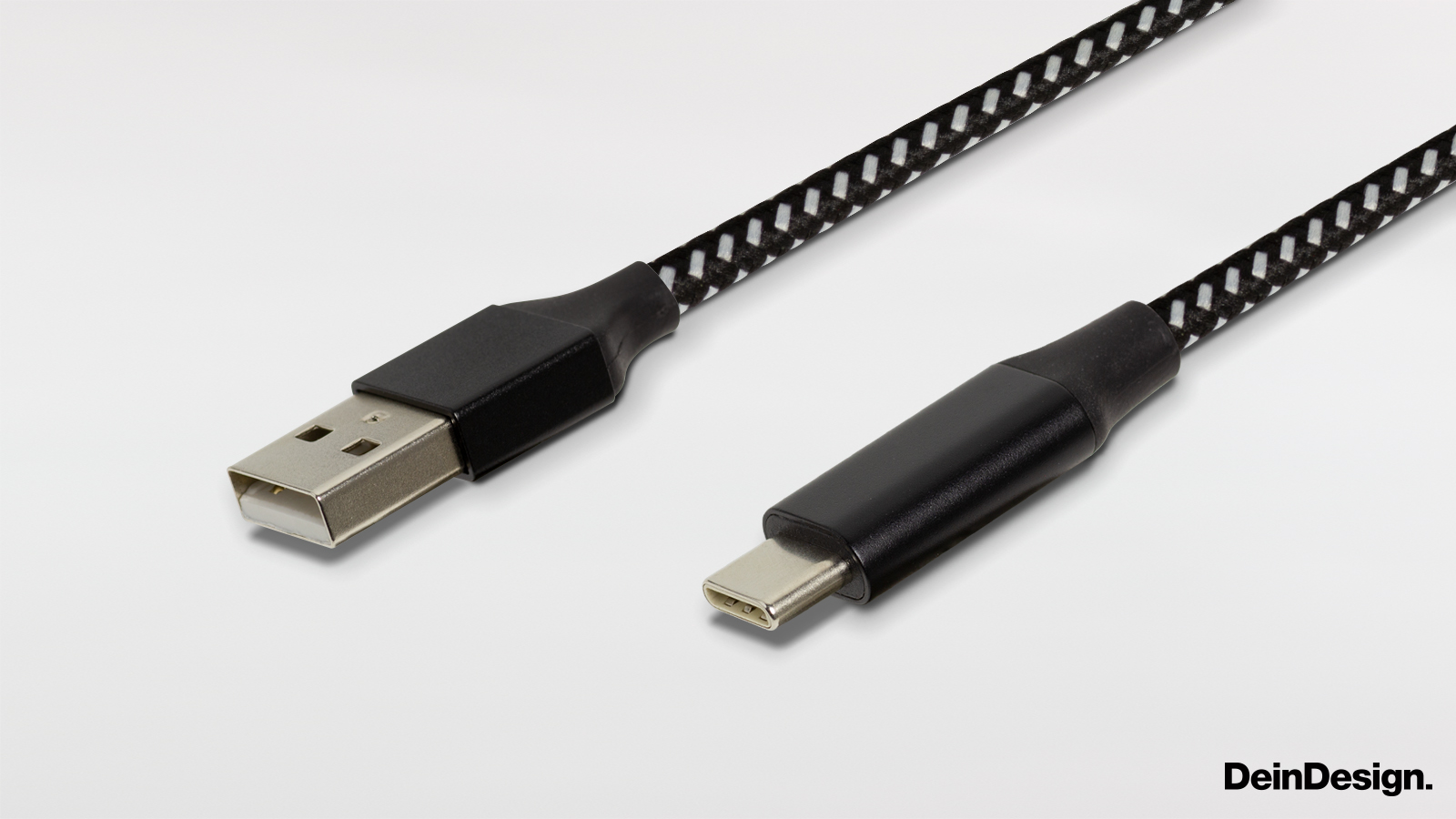 Ladekabel USB Typ-C schwarz-weiß