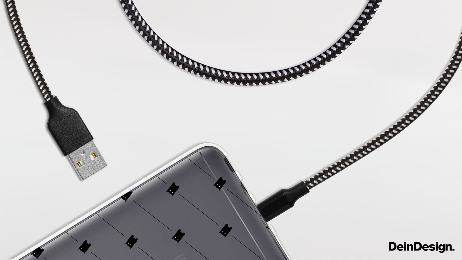 Ladekabel Micro USB schwarz-weiß