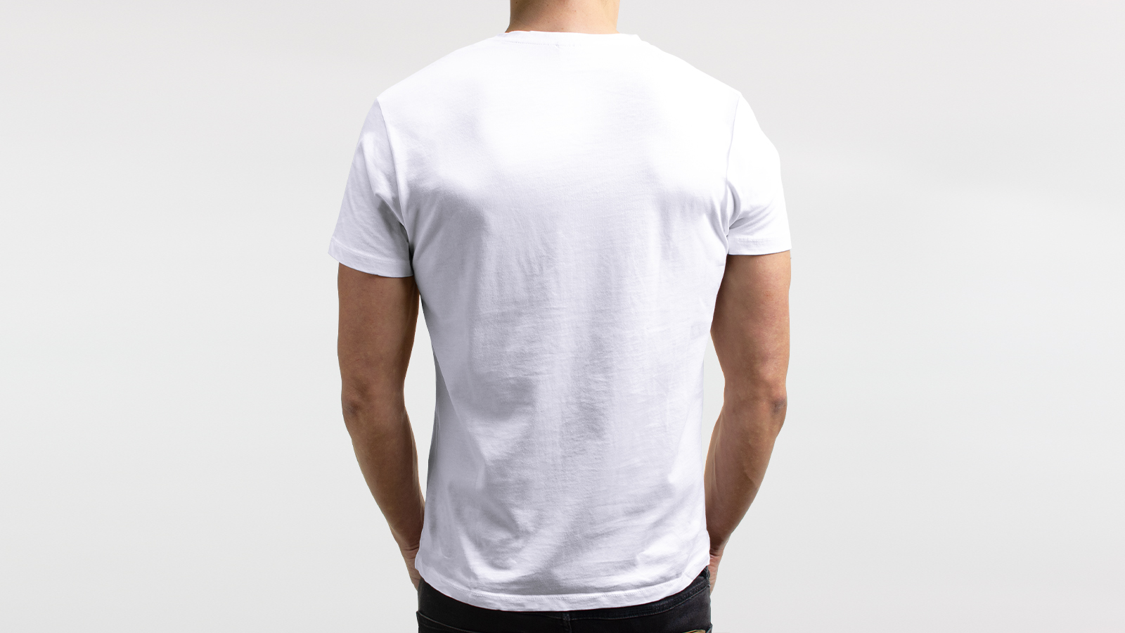 T-Shirt Männer V-Neck Weiss