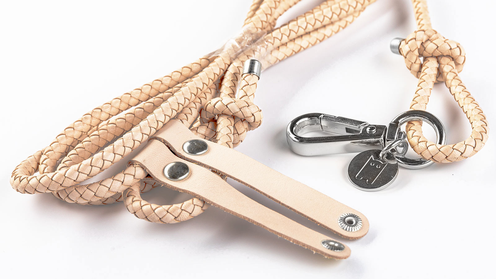 Carry Case Lederband taupe/silber