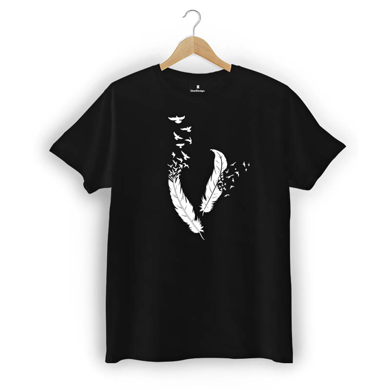 T-Shirt Männer V-Neck Schwarz