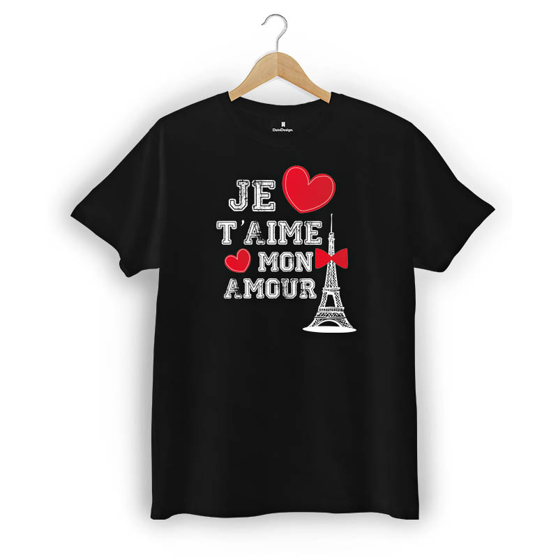 T-Shirt Männer V-Neck Schwarz