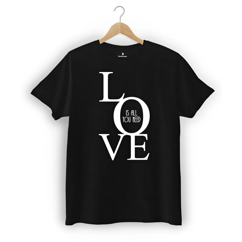 T-Shirt Männer V-Neck Schwarz