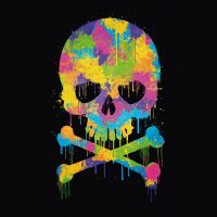 Skull Watercolour - Badbugs Art