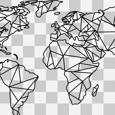 Polygon Map Black transparent - DeinDesign
