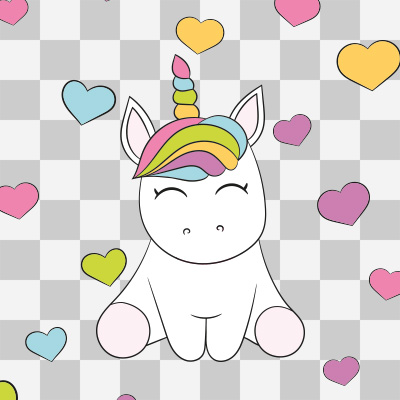 Unicorn Love Pattern ohne Hintergrund - DeinDesign