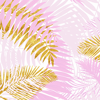 Palm Leaves Pink Gold Look - UtART