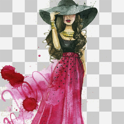 Lady in Pink ohne Hintergrund - DeinDesign