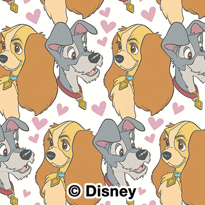 Susi und Strolch Muster Herzen - Disney 