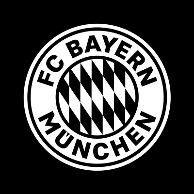 Klassisches FCB Logo Klein - Weiß auf Schwarz - FC Bayern München