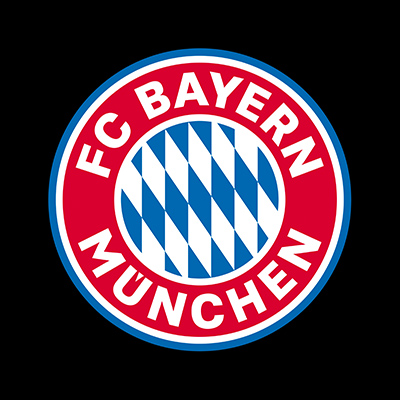 Klassisches FCB Logo Klein - Bunt auf Schwarz - FC Bayern München