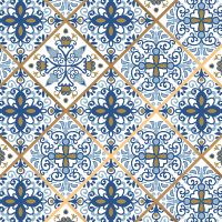 Mosaik Blau-Gold Look - DeinDesign