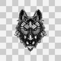 Wolf Mandala ohne Hintergrund - DeinDesign