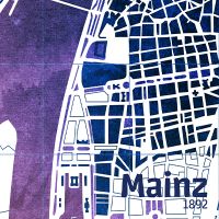 Mainz Map Anno 1892 violet - DeinDesign