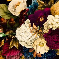 Dunkle Vintage Blumen - UtART