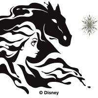 Elsa Waterhorse Frozen Black and White - Disney Frozen