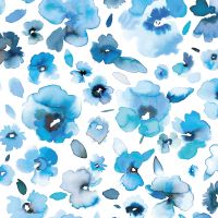 Blaue tropische Blumen - Ninola Design