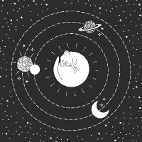 Katze und Mond - cafelab - Emanuela Carratoni