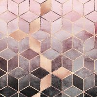 Pink Grey Gradient Cubes Print - Elisabeth Fredriksson