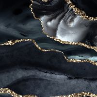 Dark Marble Gold Glitter Look - UtART