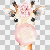 Cute Giraffe with Chewing Gum - UtART
