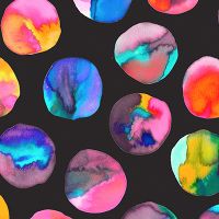 Colorful Ink Marbles Dots Black - Ninola Design